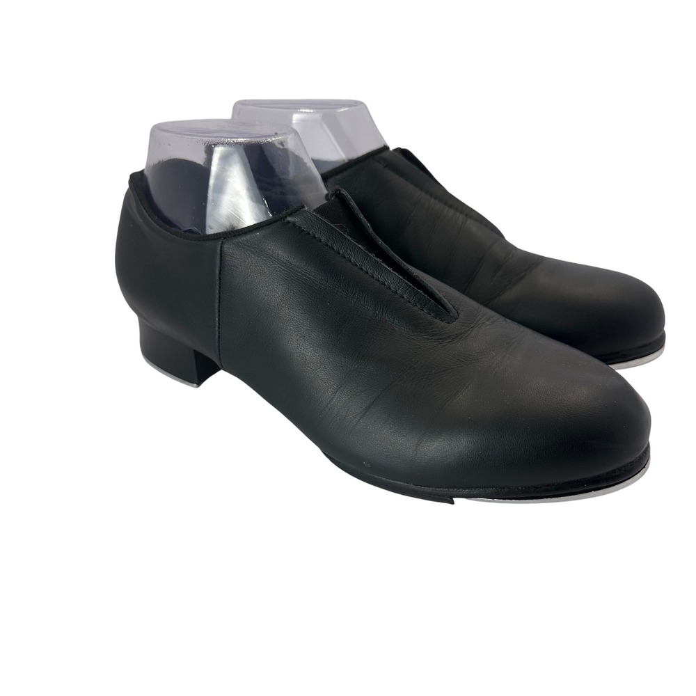 Bloch Shockwave Black Leather Slip On Split Sole Tap Shoes Women Size 8.5